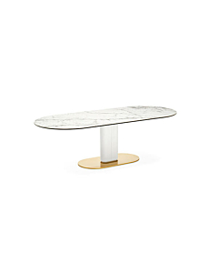 Calligaris Cameo 4124-FE200 modern table with a non-extending elliptical top | Made to Order