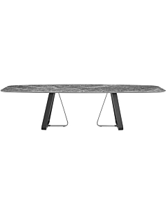 Calligaris Sunshine 4128-FB200 modern table with elliptical top and metal base | Made to Order