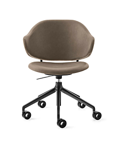 Calligaris Holly upholstered 360° swivel armchair with casters | Made to Order