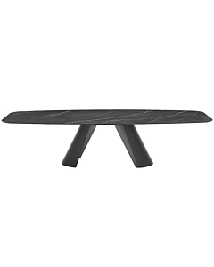 Calligaris Apian 4132-FB250 Modern dining table with elliptical top and metal base | Made to Order