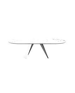 Calligaris Apian 4132-FE250 Modern dining table with oval top and metal base | Made to Order