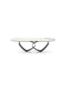 Calligaris Breeze 4143-FE250 Table with Oval Top and Metal Base | Made to Order