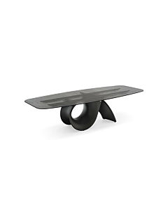 Calligaris Seashell 4141-FB300 modern table with elliptical top and concrete base | Made to Order 