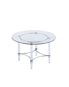 Chintaly Contemporary Round Glass Top Dining Table