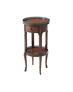 Theodore Alexander Walnut Circle Accent Table