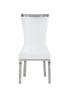 Chintaly Adelle Contemporary Curved-Back Side Chair, White