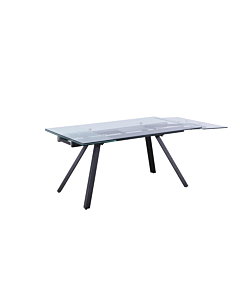 Chintaly Aida Contemporary Dining Table with Extendable Glass Top