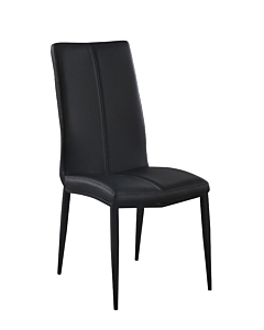 Chintaly Alexandra Contemporary Side Chair with Double Stitched Back, Black