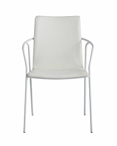 Chintaly Alicia Contemporary White Upholstered Arm Chair