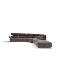 Borg Sectional with Recliners, Left Arm Facing, Mouse Fabric | Creative Furniture