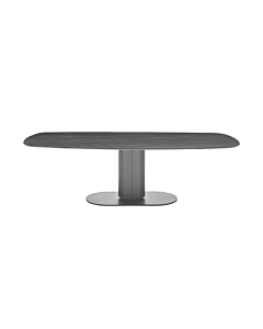 Calligaris Cameo 4124-FS200 modern table with a non-extending wooden elliptical top | Made to Order