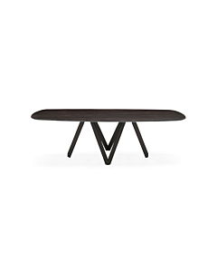 Calligaris Cartesio 4092-FS200 modern table with elliptical wooden top