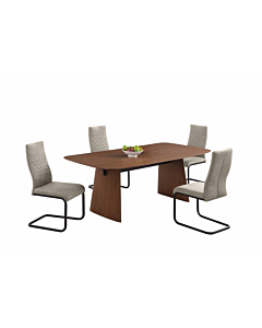 Chintaly Eden 5-Piece Dining Room Set with All-wood Table & Cantilever Chairs