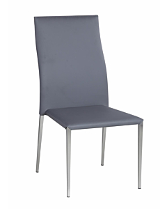 Chintaly Elsa Contemporary Contour Back Stackable Side Chair, Gray