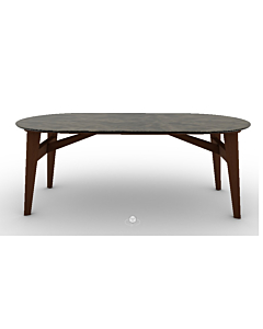 Calligaris Abrey 78" table with a non-extending elliptical top | Made to Order