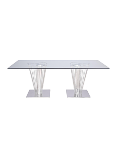 Chintaly FERNANDA-DT-RCT Contemporary Rectangular Glass Dining Table