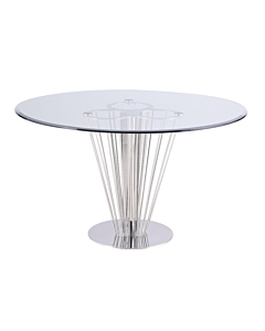 Chintaly FERNANDA-DT-RND Contemporary Round Glass Dining Table