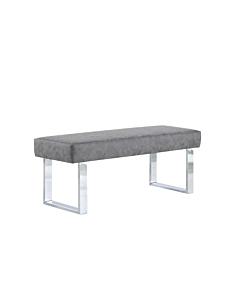 Chintaly Modern Gray Upholstered Bench