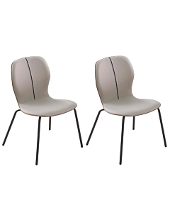 Chintaly Contemporary 2-Tone Side Chair with Steel Legs