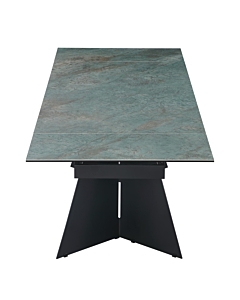 Chintaly HELEN-DT Contemporary Extendable Dining Table with Ceramic Top & Seel Base