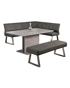 Chintaly Kalinda 3 Piece Contemporary Dining Set with Extendable Table, Nook & Bench