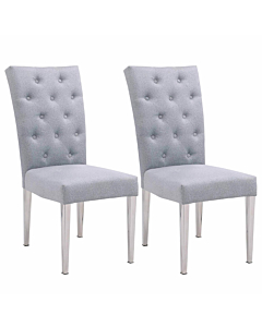 Chintaly KERRY-SC-POL Button Tufted Back Side Chair with Steel Legs