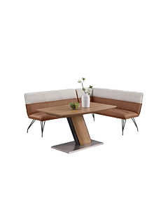 Chintaly Lillian 2-Piece Modern Wooden Dining Set with Extendable Table & Nook