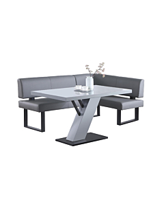 Chintaly Linden 2-Piece Contemporary Dining Set with Wooden Dining Table & Nook