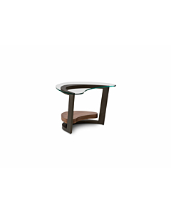 Elite Modern Maui End Table with Walnut Natural Finished Shelf