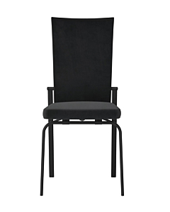 Chintaly Molly Motion Back Side Chair, Black  Fabric with Black Legs