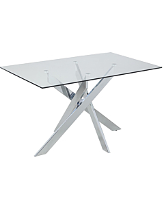 Chintaly Pixie Contemporary Square Glass Dining Table