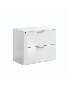 Sedona 2-Drawer File Cabinet, White High Gloss | Delivery lead time 20 Weeks.
