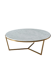 Theodore Alexander Fisher Round Cocktail Table, Marble Top