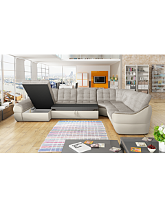 Cortex Infinity XL Sleeper Sectional Sofa, Left Facing Chaise, Cream-Caramel