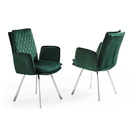 Green dining chairs with chrome online legs