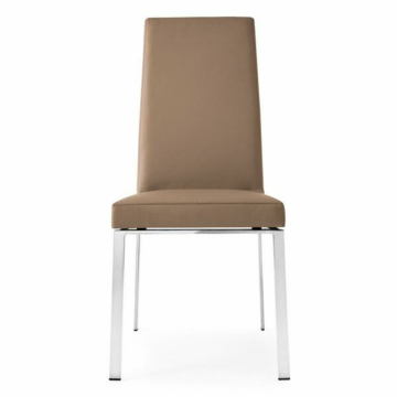 Calligaris Bess CS1367 Padded Upholstered Chair with High Back and Metal Base| Quick Ship
