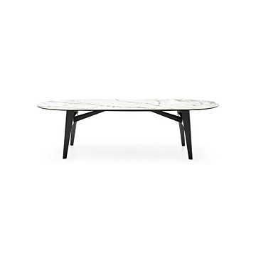 Calligaris Abrey 78" table with a non-extending elliptical top | Made to Order