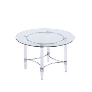 Chintaly Contemporary Round Glass Top Dining Table