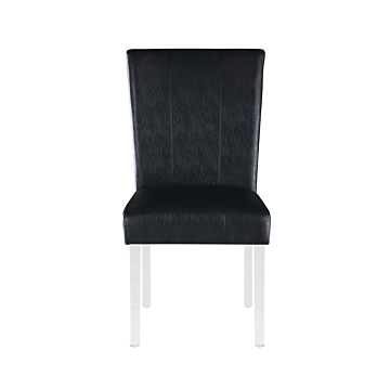 Chintaly Contemporary Curved Flare-Back Parson Side Chair, Black