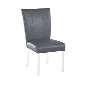 Chintaly Contemporary Curved Flare-Back Parson Side Chair-Gray