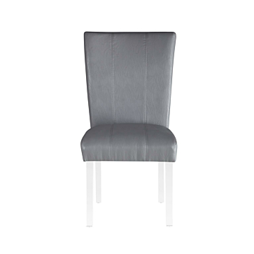 Chintaly Contemporary Curved Flare-Back Parson Side Chair, Grey