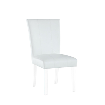 Chintaly Contemporary Curved Flare-Back Parson Side Chair-White