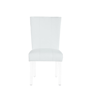 Chintaly Contemporary Curved Flare-Back Parson Side Chair, White