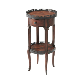 Theodore Alexander Walnut Circle Accent Table