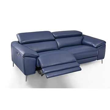 Lucca Leather Sofa with Power Recliners | Creative Furniture-Denim Blue HTL