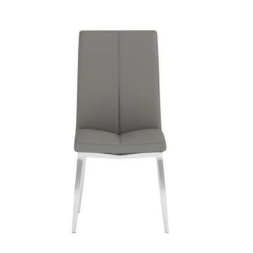 Chintaly Abigail Modern Curved-Back Upholstered Side Chair, Gray