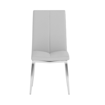 Chintaly Abigail Modern Curved-Back Upholstered Side Chair , White