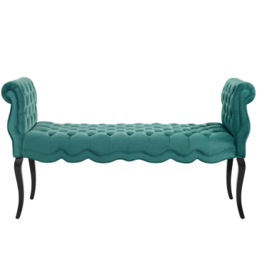 Modway Adelia Chesterfield Style Button Tufted Performance Velvet Bench-Teal