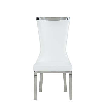 Chintaly Adelle Contemporary Curved-Back Side Chair, White