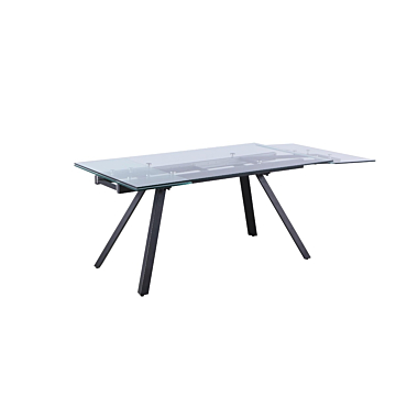 Chintaly Contemporary Dining Table with Extendable Glass Top